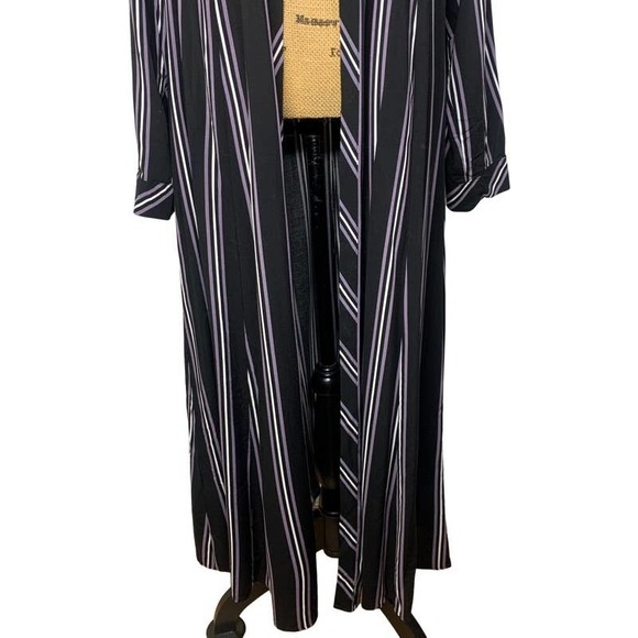 TORRID Open Front Challis Striped Maxi Kimono Duster - Picture 9 of 16